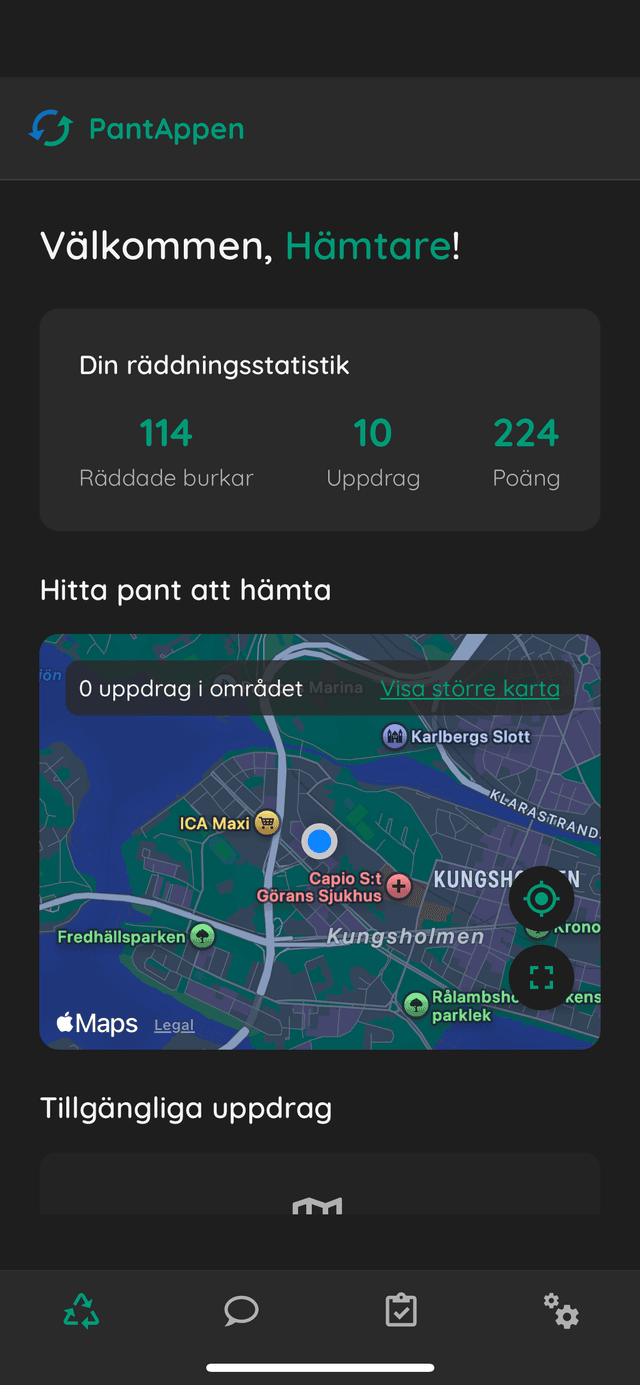 Pantappen app demonstration - Lättanvänd återvinnings-app i Stockholm