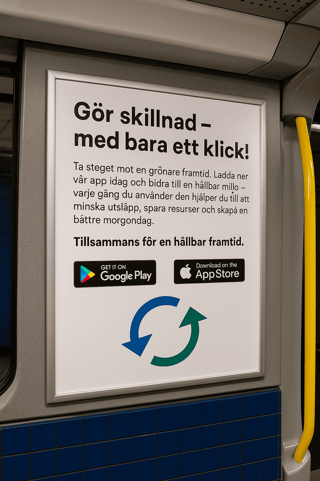 Pantappen tunnelbana reklam på Södermalm - återvinning för alla